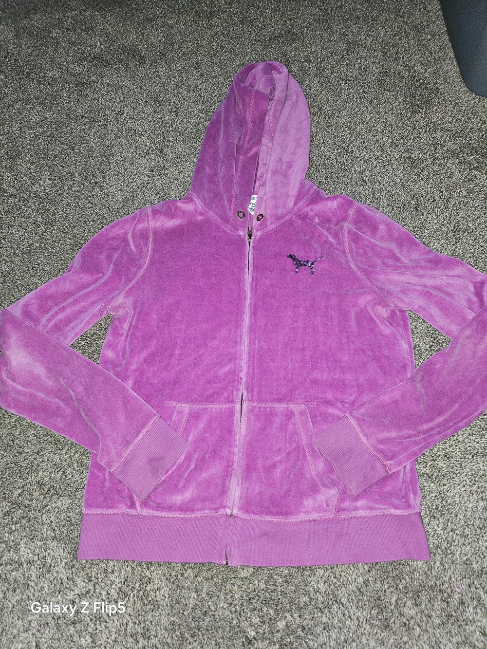 Womens PINK Large Zip Hoodie